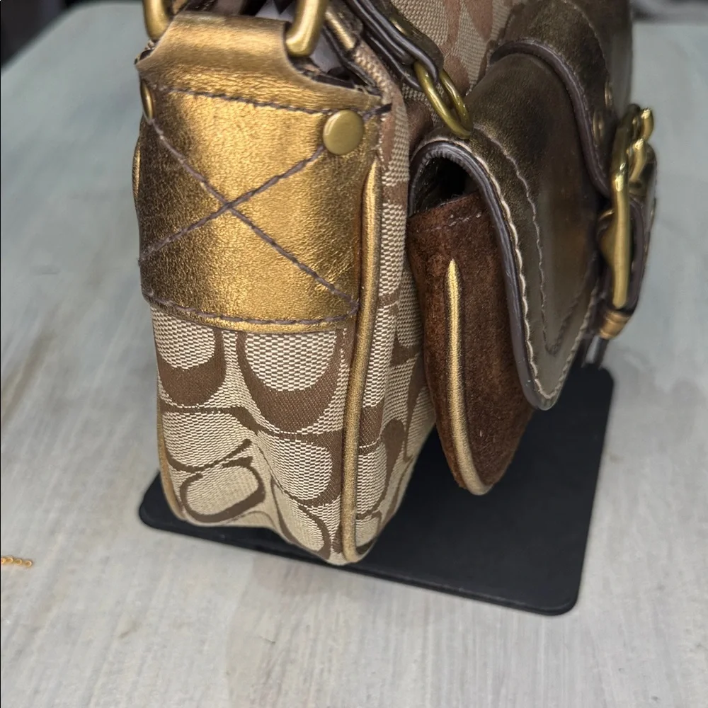2004 Special Edition Coach Signature Mini Hobo in Brown and Bronze No 40-1495